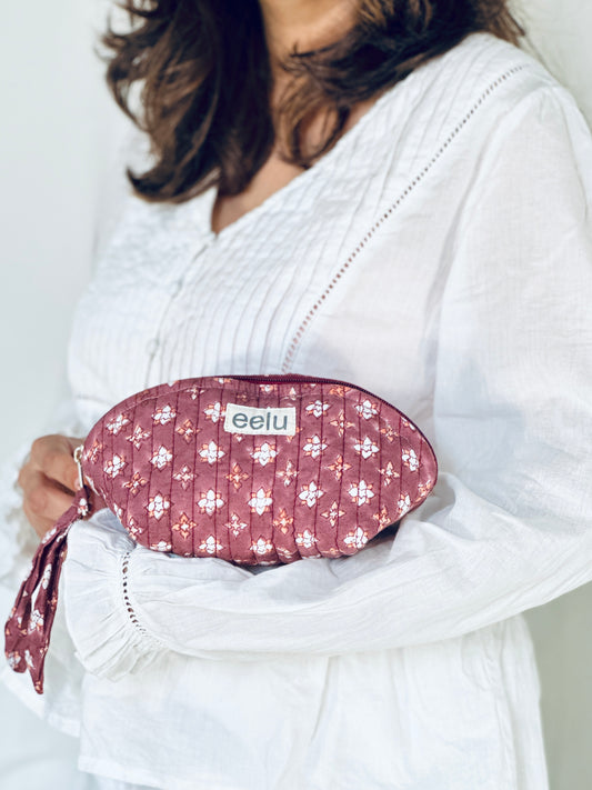 Tara Petite Pouch | Rose Blush Cotton Mini Case