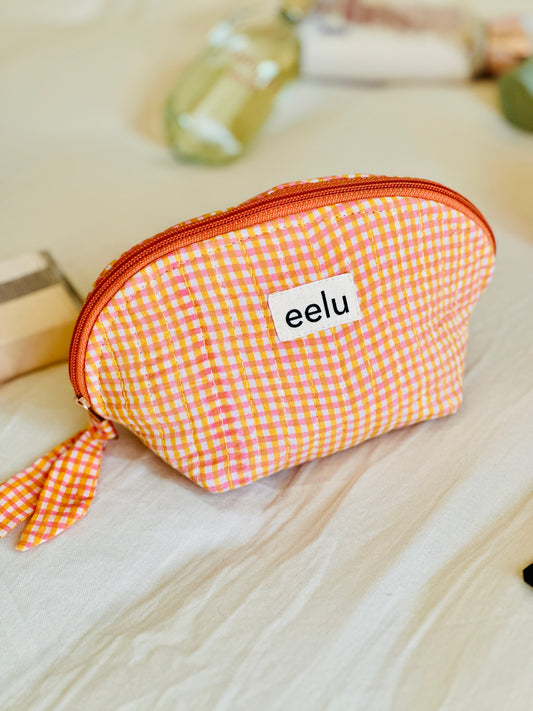Tara Petite Pouch | Citrusy Orange Cotton Mini Case