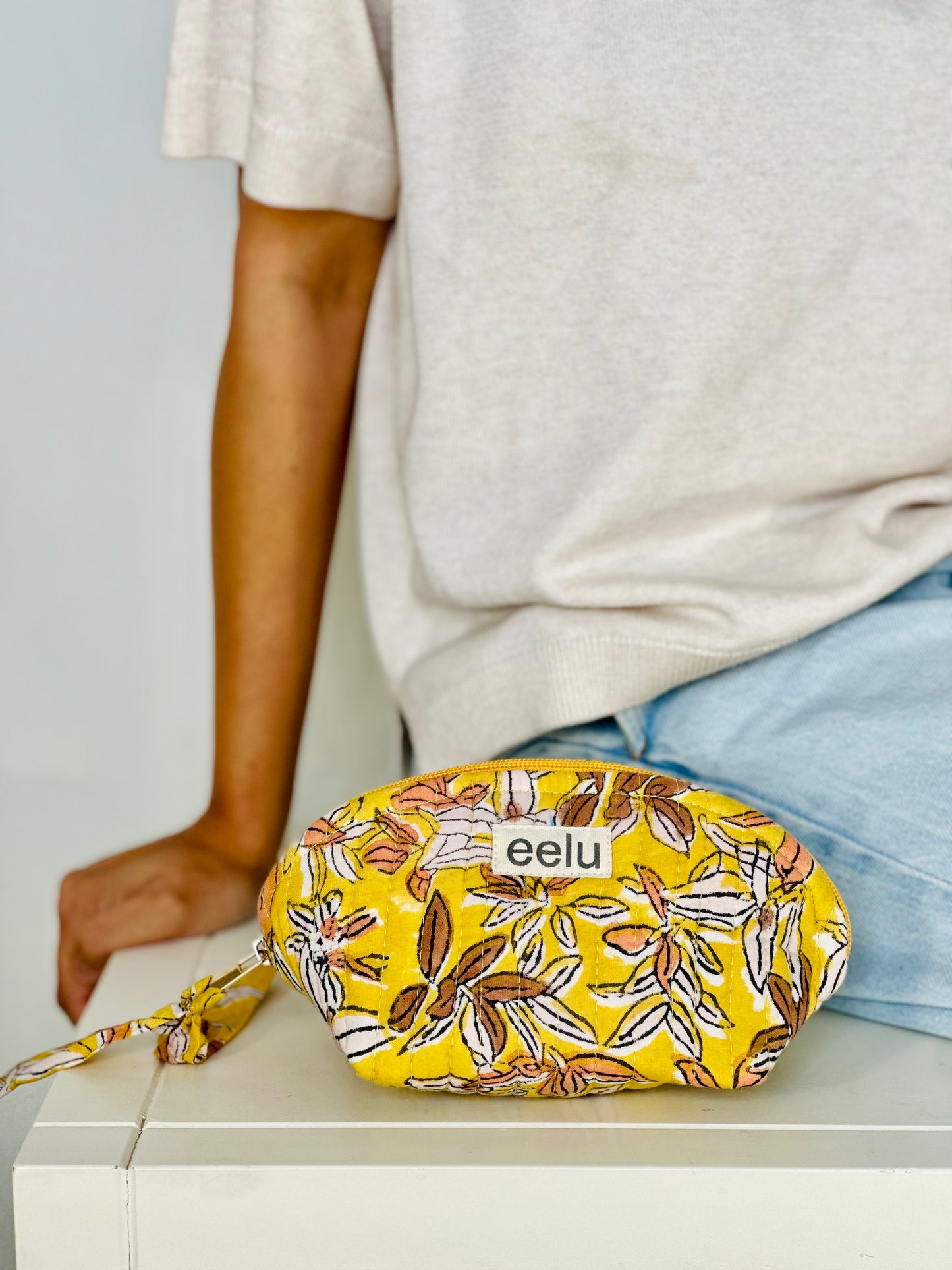 Tara Petite Pouch | Sunshine Yellow Cotton Mini Case