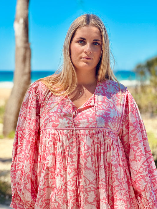 Bagh Midi Dress - Blush Pink