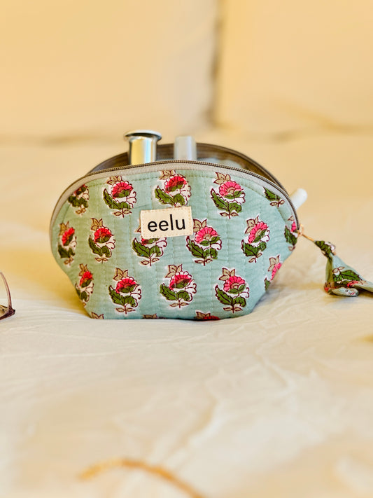 Tara Petite Pouch | Aqua Dream Cotton Mini Case