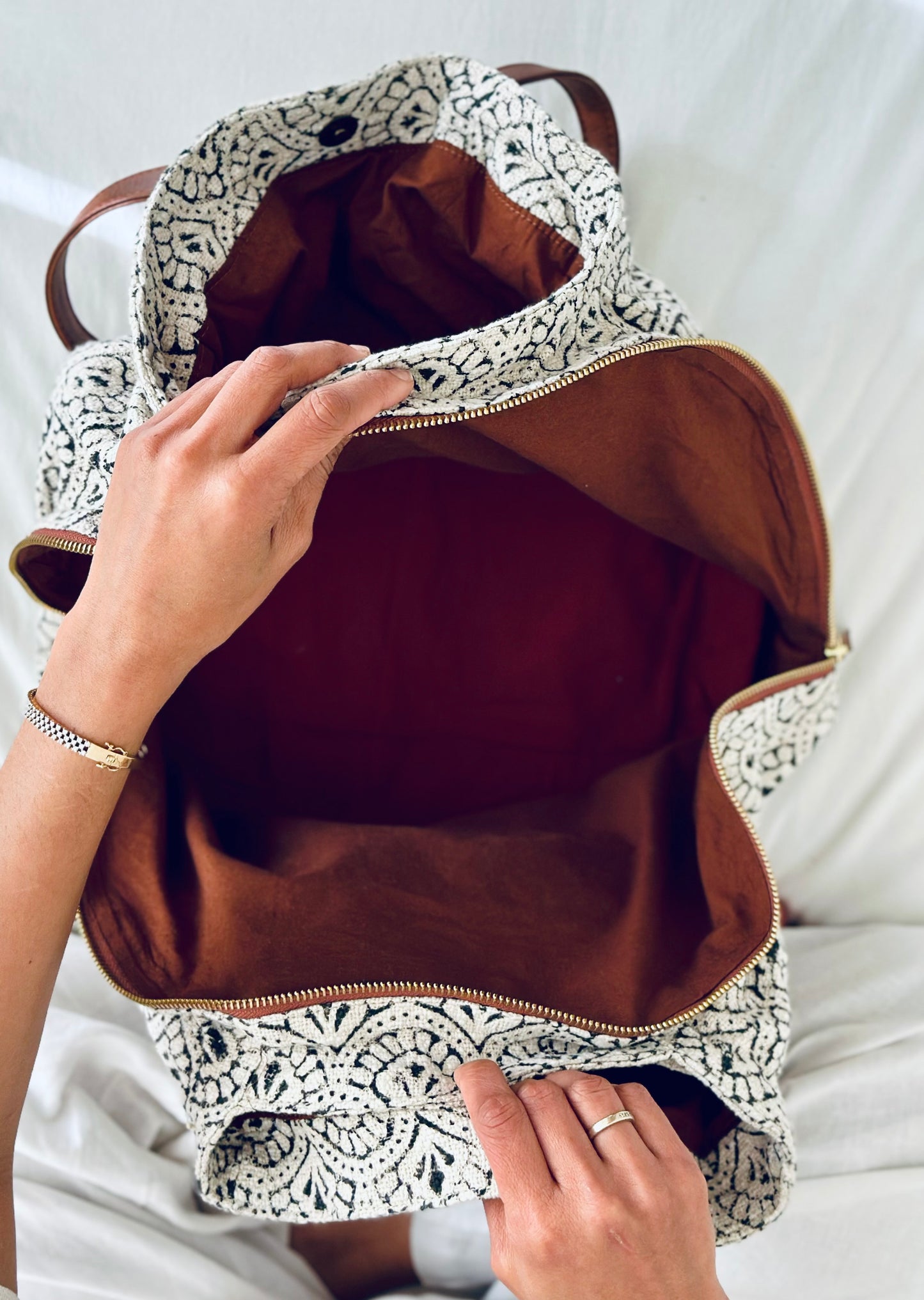 Meher Hand Printed Weekend Bag