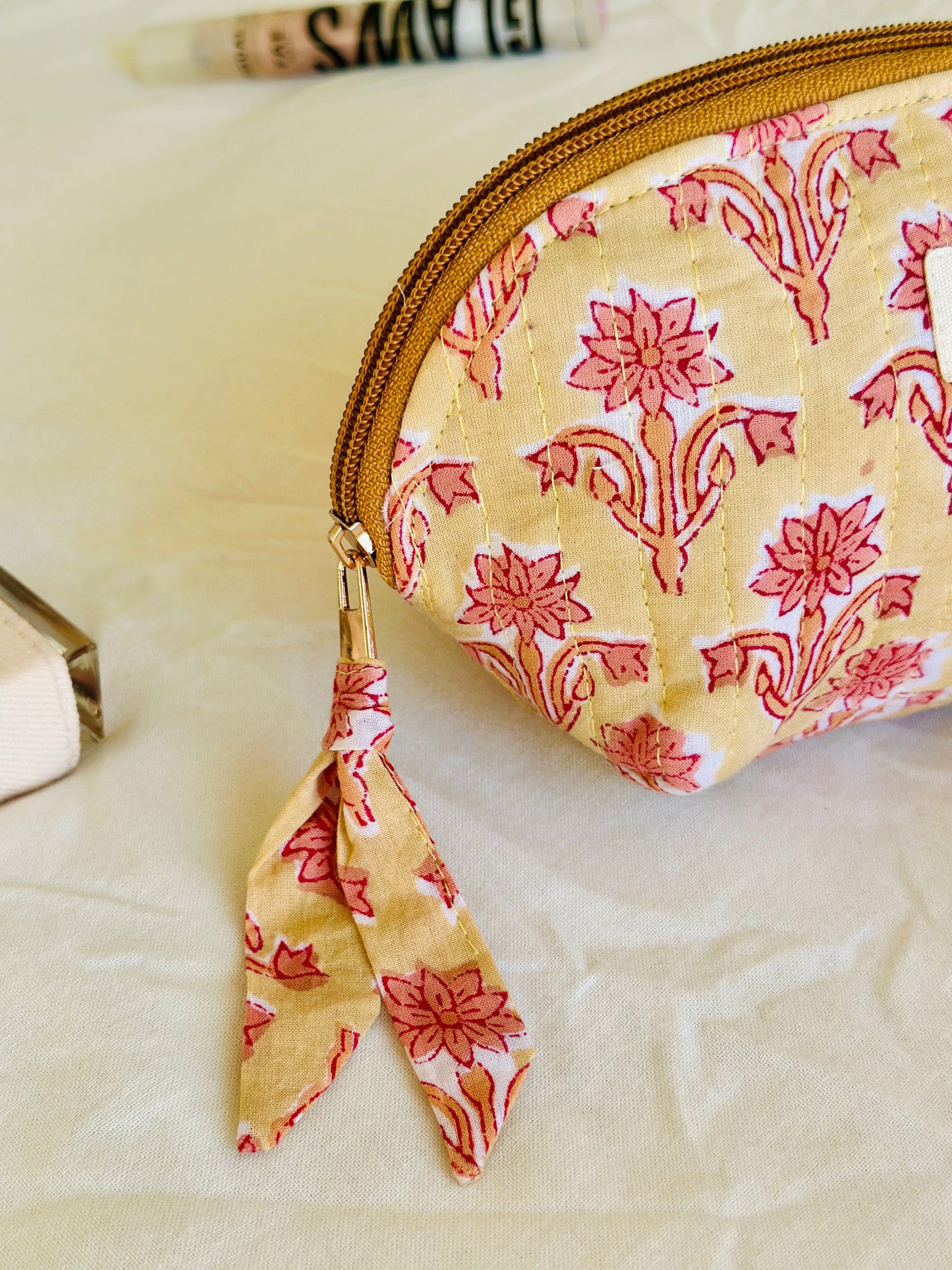 Tara Petite Pouch | Buttercream Cotton Mini Case