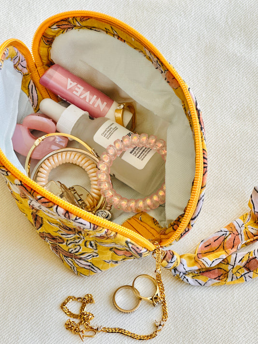 Tara Petite Pouch | Sunshine Yellow Cotton Mini Case