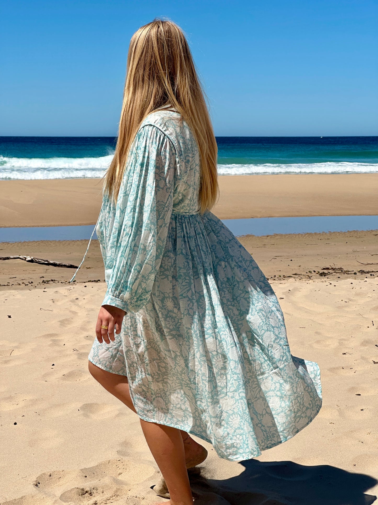 Bagh Midi Dress - Serene Blue