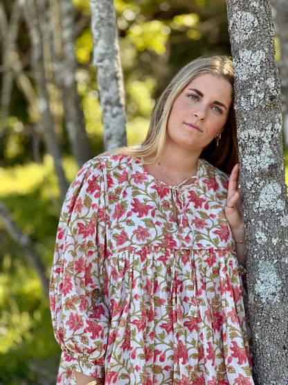 Rutoo Mini Dress - Rosewood Garden | Petite Friendly