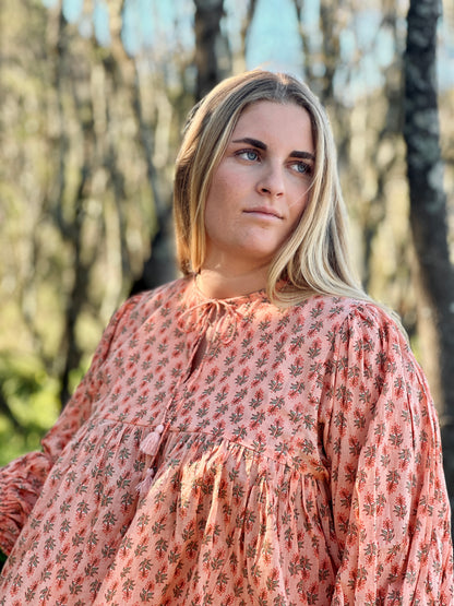Mehek Blouse - Sunset Coral