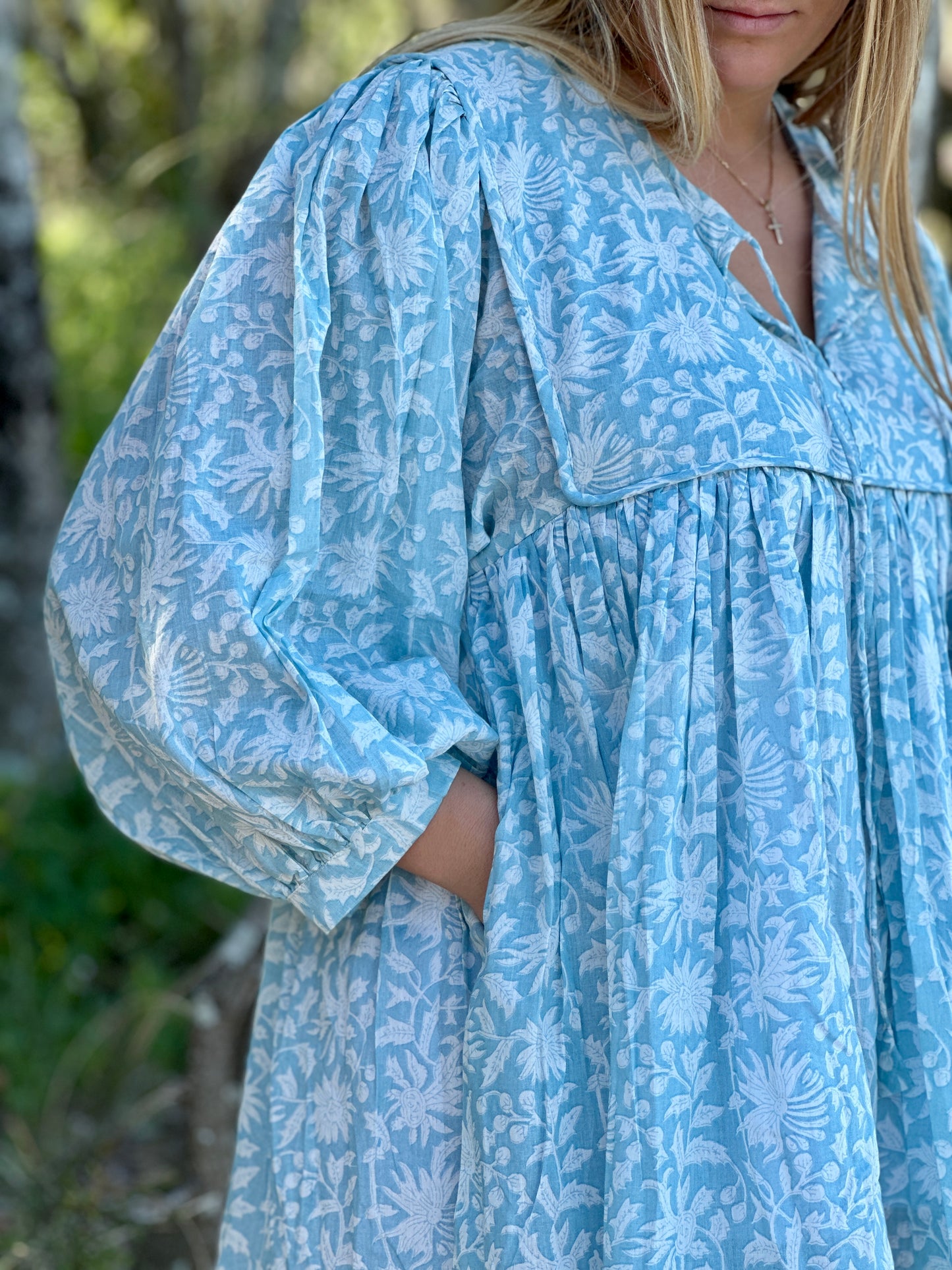 Rutoo Mini Dress - Ocean Mist Blue | Petite Friendly