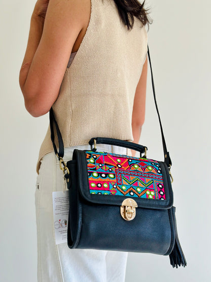 Aari Hand Woven Sling Bag- Mirror Work