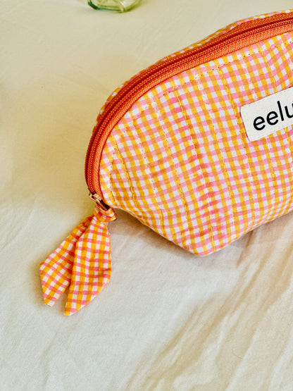 Tara Petite Pouch | Citrusy Orange Cotton Mini Case