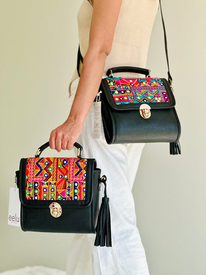 Surya Hand Woven Sling Bag- Mirror Work