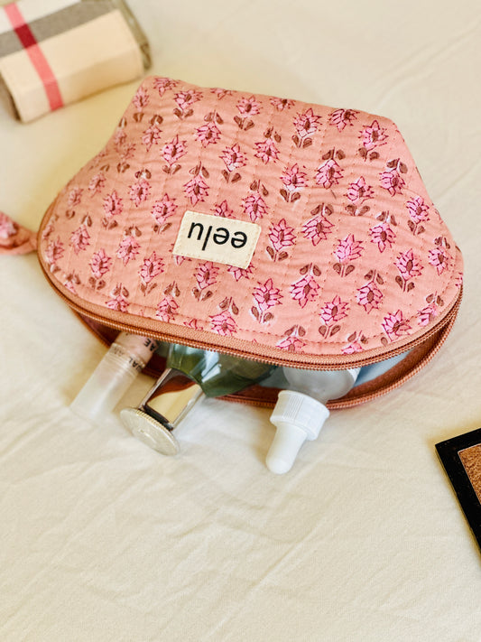 Tara Petite Pouch | Nude Pink Cotton Mini Case