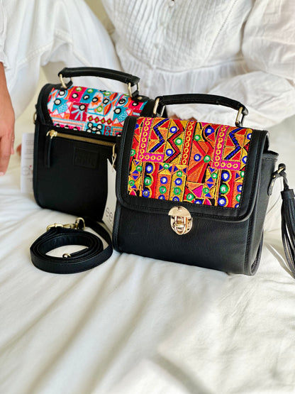 Surya Hand Woven Sling Bag- Mirror Work