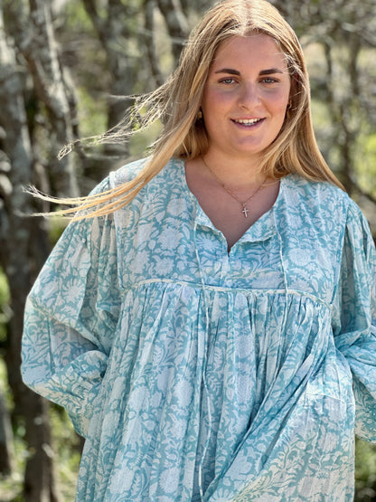 Bagh Midi Dress - Serene Blue