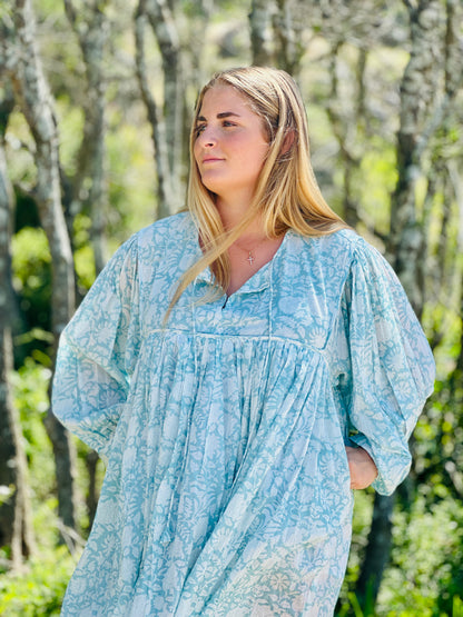 Bagh Midi Dress - Serene Blue