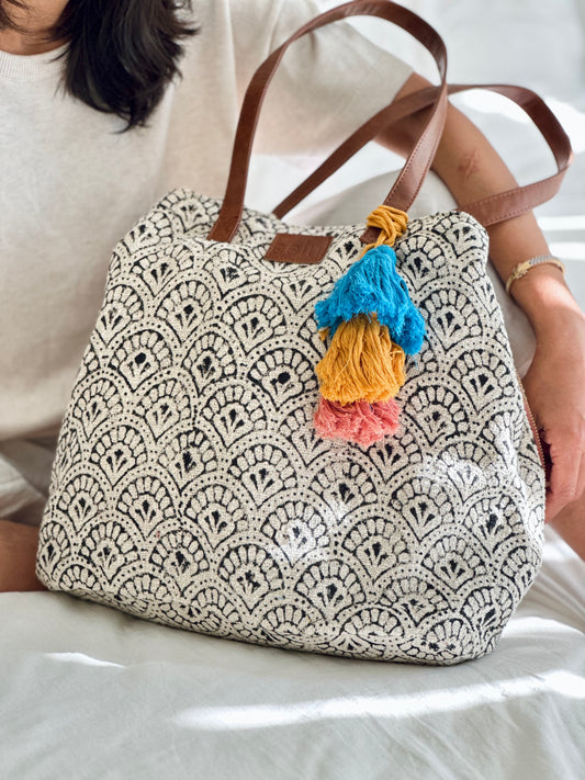 MEHER Hand Printed Weekend Bag