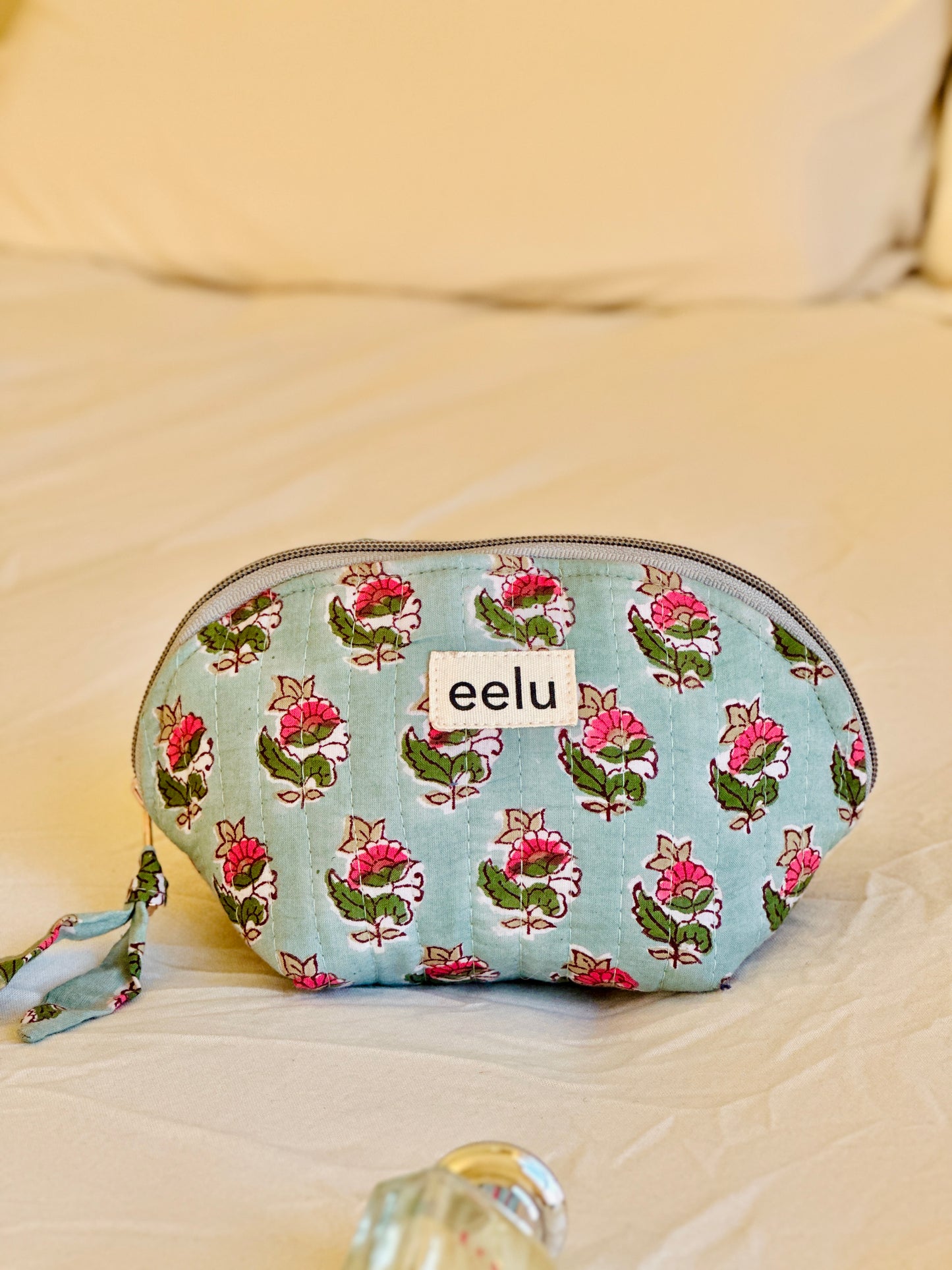 Tara Petite Pouch | Aqua Dream Cotton Mini Case