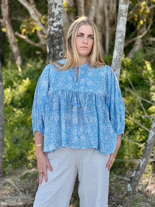 Mehek Blouse - Blue Lagoon