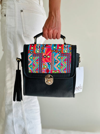 Siya Hand Woven Sling Bag- Mirror Work