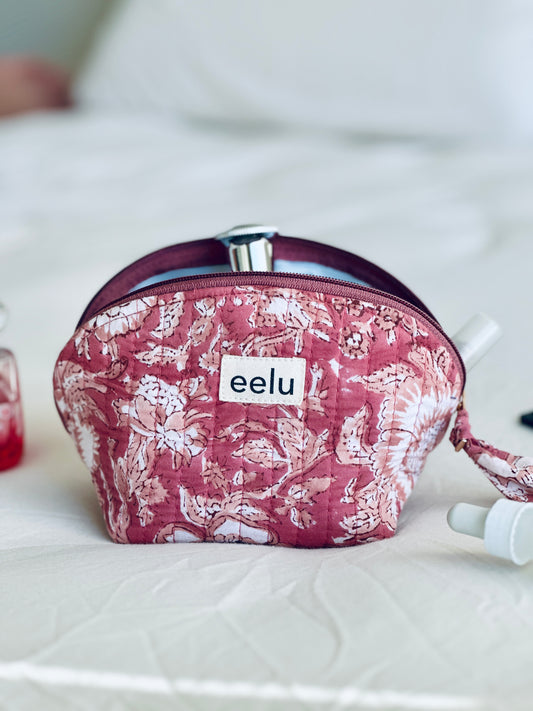 Tara Petite Pouch | Mauve Bloom Cotton Mini Case