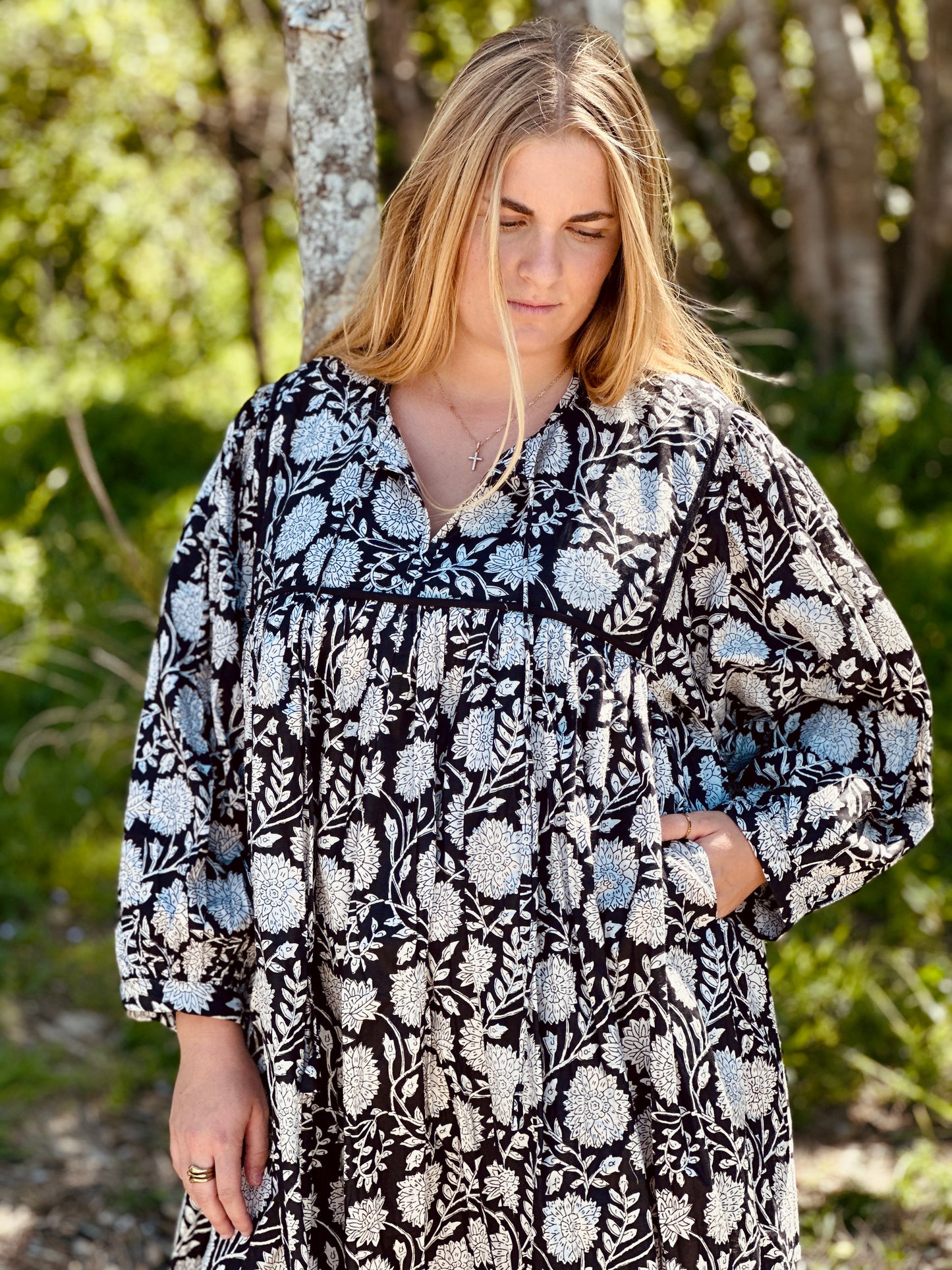 Bagh Midi Dress - Midnight Black