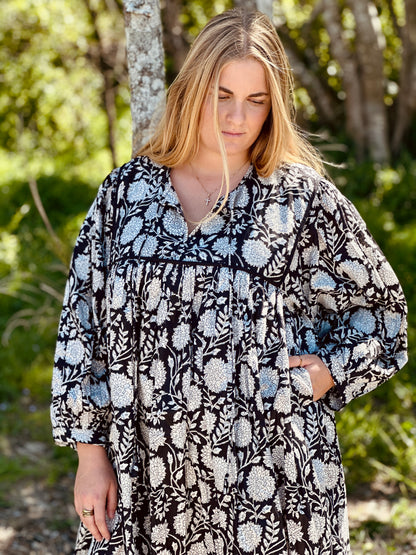 Bagh Midi Dress - Midnight Black