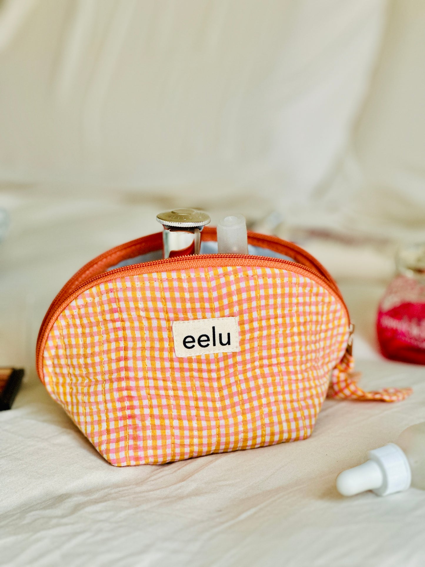Tara Petite Pouch | Citrusy Orange Cotton Mini Case