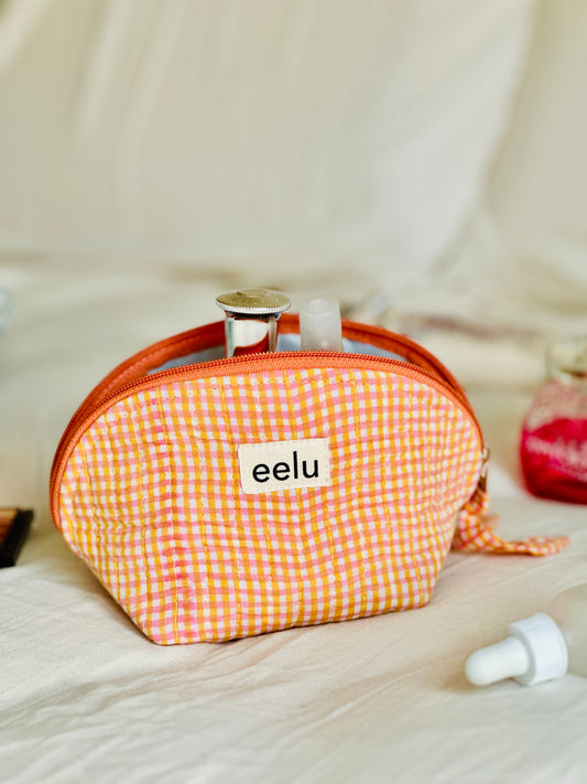 Tara Petite Pouch | Citrusy Orange Cotton Mini Case