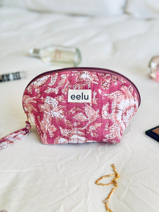 Tara Petite Pouch | Mauve Bloom Cotton Mini Case