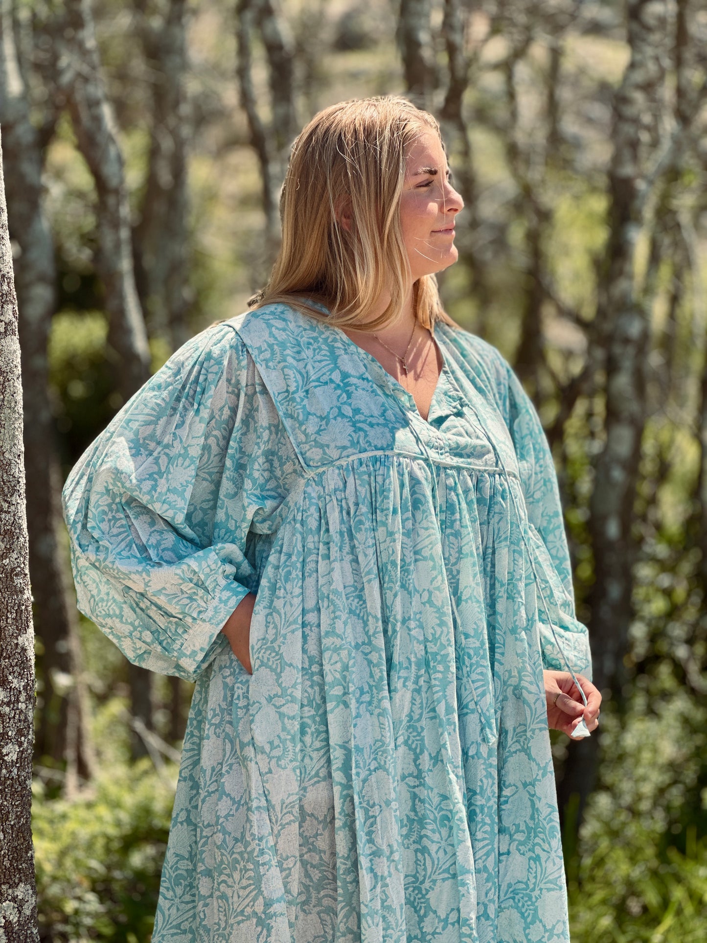 Bagh Midi Dress - Serene Blue