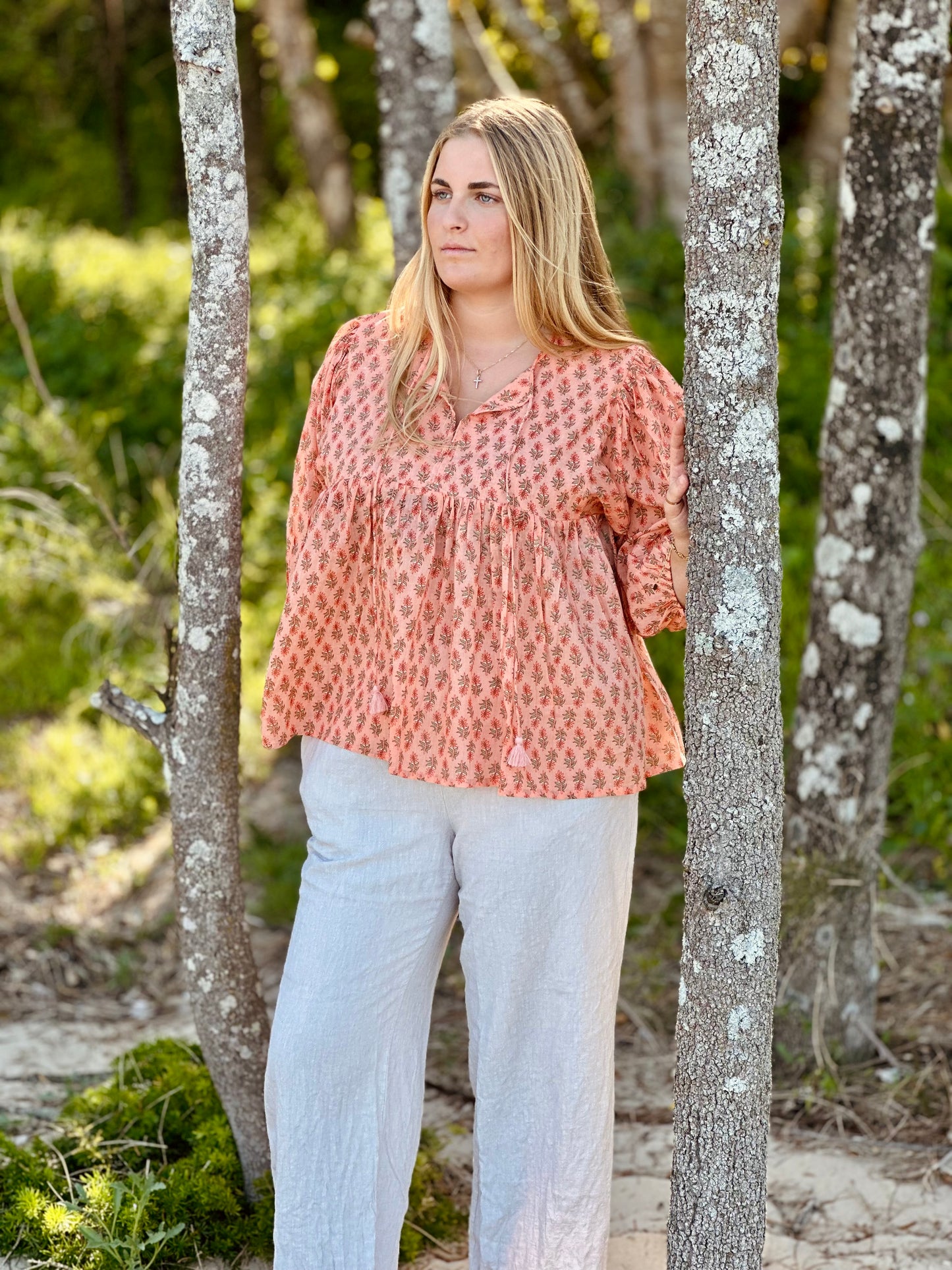 Mehek Blouse - Sunset Coral